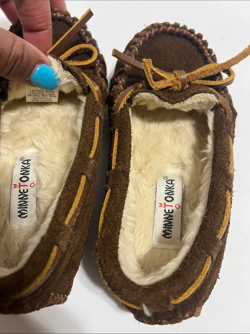 Toddler Minnetonka moccasins brown suede size 11